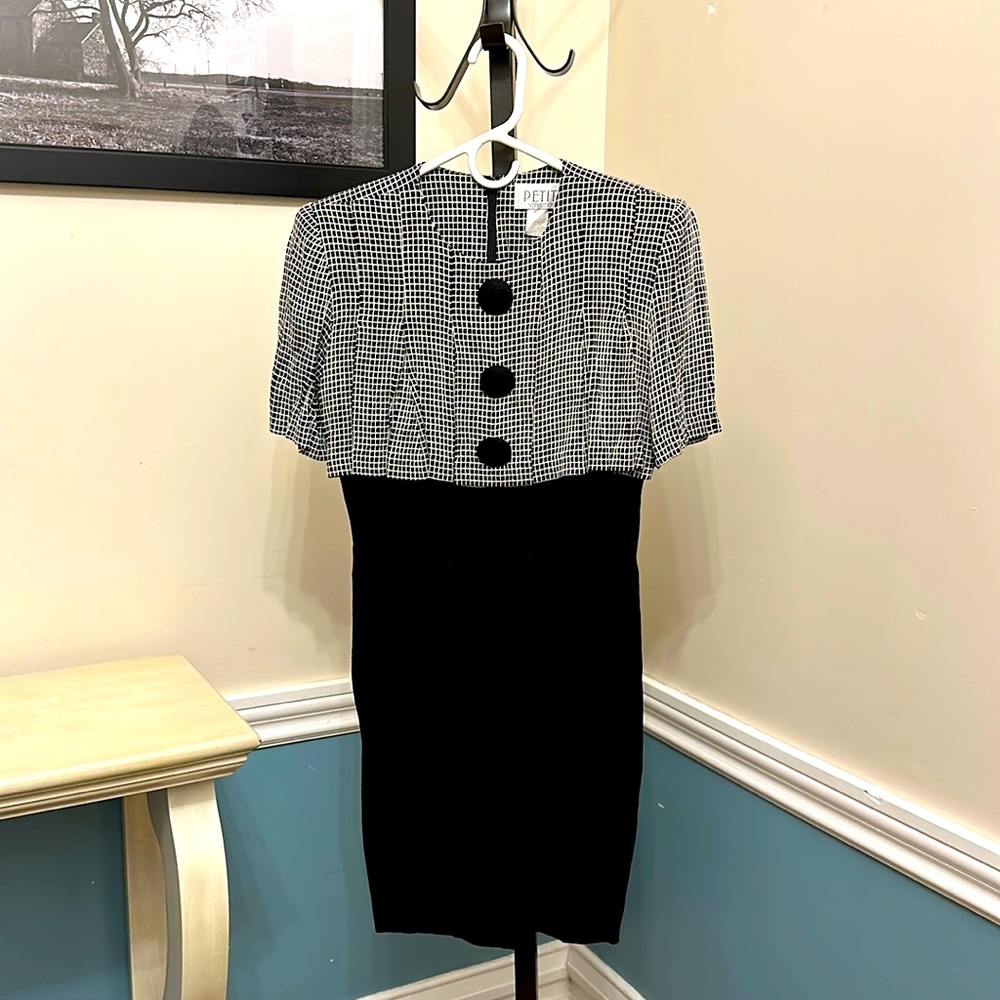 Vintage 80s Black & White Dress
